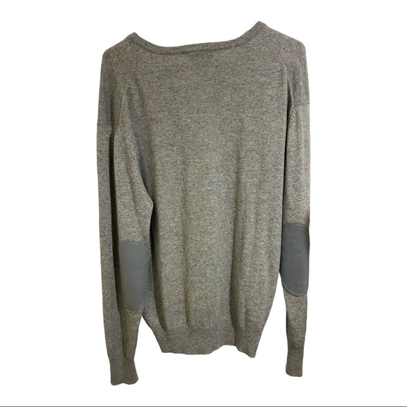 Duncan cameron of hawick cashmere Mens elbow patch vneck sweater grey medium - Picture 7 of 10